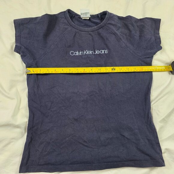 Vintage Calvin Klein Jeans Womens Size Small Blue Shirt Made In USA Casual Walk - Picture 6 of 9